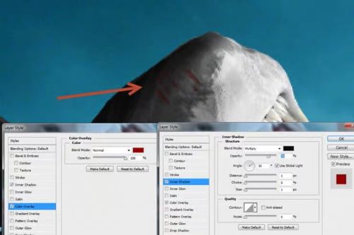 آموزش طراحی صحنه شکار کوسه در فتوشاپ